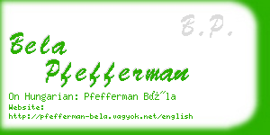 bela pfefferman business card